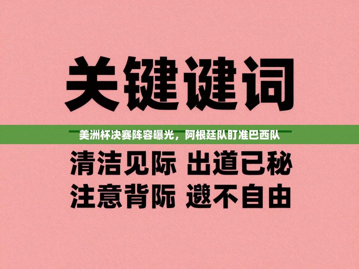 美洲杯决赛阵容曝光，阿根廷队盯准巴西队  第1张